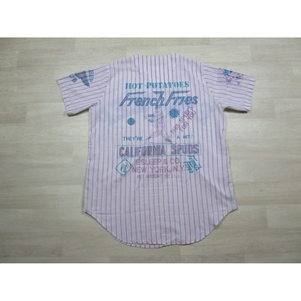 Vintage 80s ESLEEP Nightgown Striped Baseball Ballpark Nightgown 1988